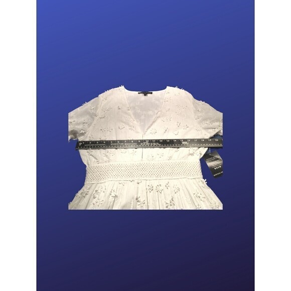 BOSTON PROPER Mixed Media Lace Overlay MAXI Dress, WHITE, Women's Size S, NWT - Picture 4 of 9